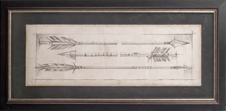 Custom Arrow Schematic I (MC) by Ethan Harper Hand Embellished Framed Art Print Matted under Glass from Mercana - Luna Furniture