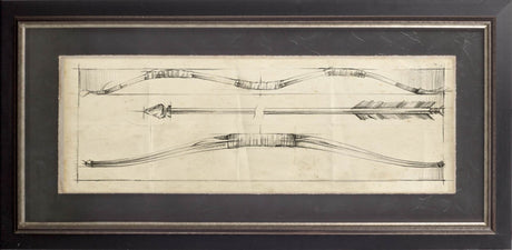 Custom Arrow Schematic II (MC) by Ethan Harper Hand Embellished Framed Art Print Matted under Glass from Mercana - Luna Furniture