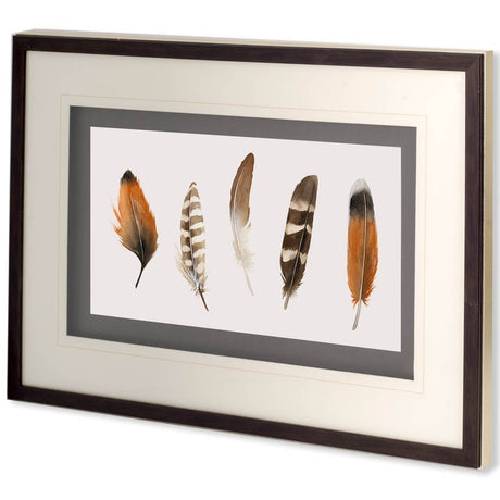 Red Rock Feathers I by Grace Popp a Hand Embellished Textured Framed Art Print Matted under Glass from Mercana - Luna Furniture