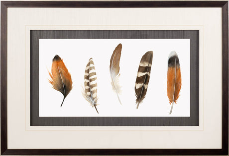 Red Rock Feathers I by Grace Popp a Hand Embellished Textured Framed Art Print Matted under Glass from Mercana - Luna Furniture