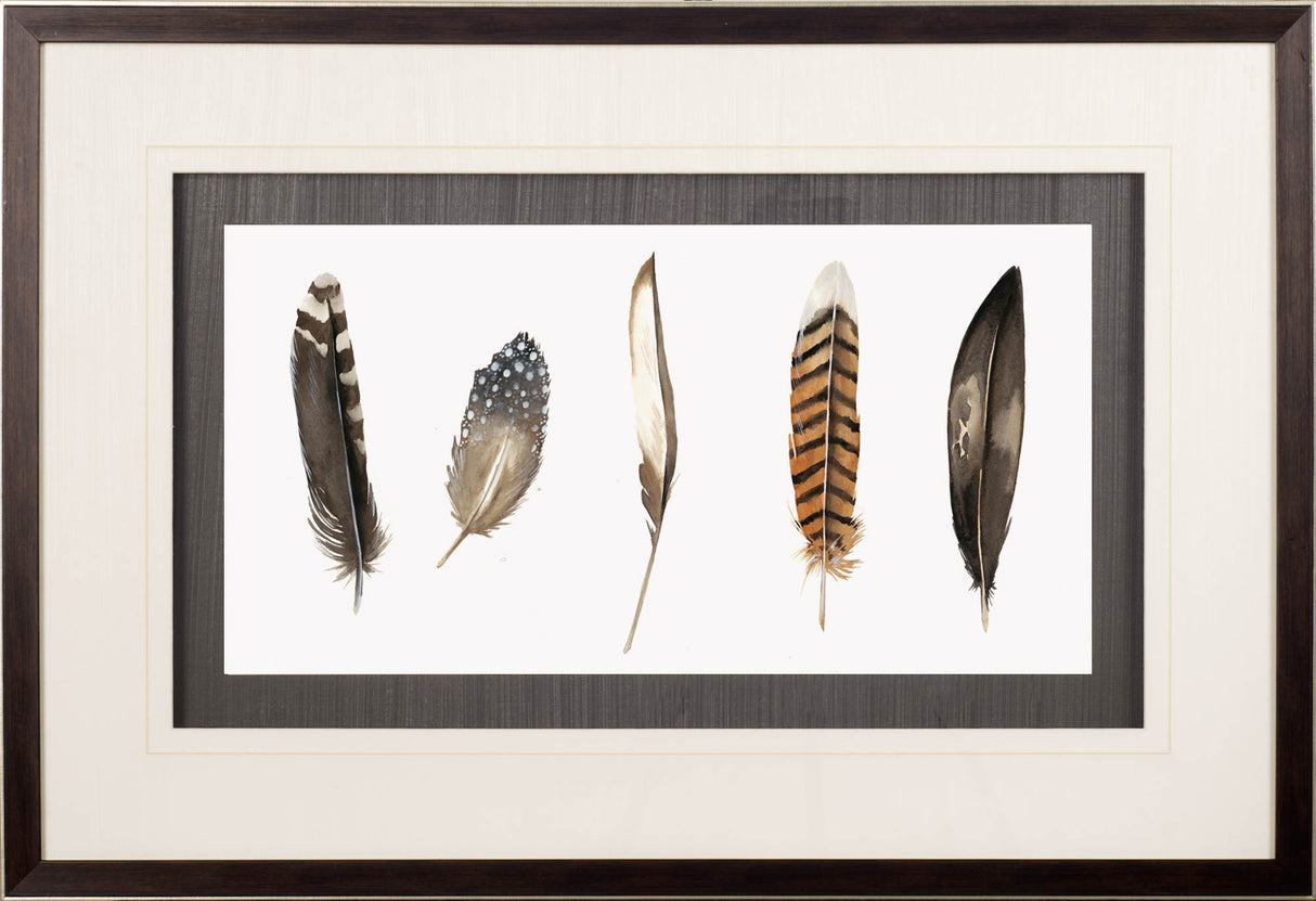 Red Rock Feathers II by Grace Popp a Hand Embellished Textured Framed Art Print Matted under Glass from Mercana - Luna Furniture