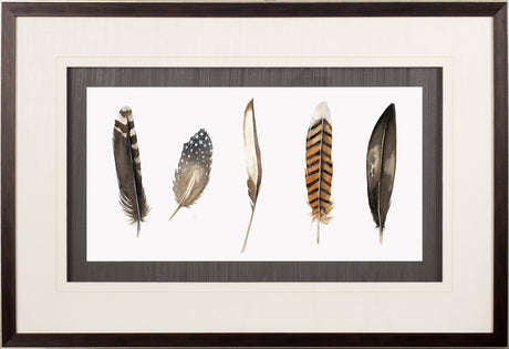 Red Rock Feathers II by Grace Popp a Hand Embellished Textured Framed Art Print Matted under Glass from Mercana - Luna Furniture