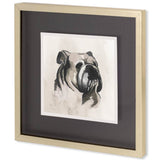Small Inked Dogs III by Grace Popp a Hand Embellished Textured Framed Art Print Matted under Glass from Mercana - Luna Furniture