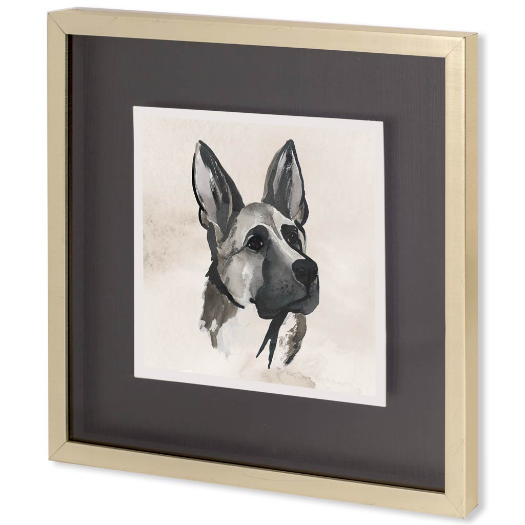 Small Inked Dogs IV by Grace Popp a Hand Embellished Textured Framed Art Print Matted under Glass from Mercana - Luna Furniture