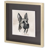 Small Inked Dogs IV by Grace Popp a Hand Embellished Textured Framed Art Print Matted under Glass from Mercana - Luna Furniture