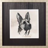 Small Inked Dogs IV by Grace Popp a Hand Embellished Textured Framed Art Print Matted under Glass from Mercana - Luna Furniture