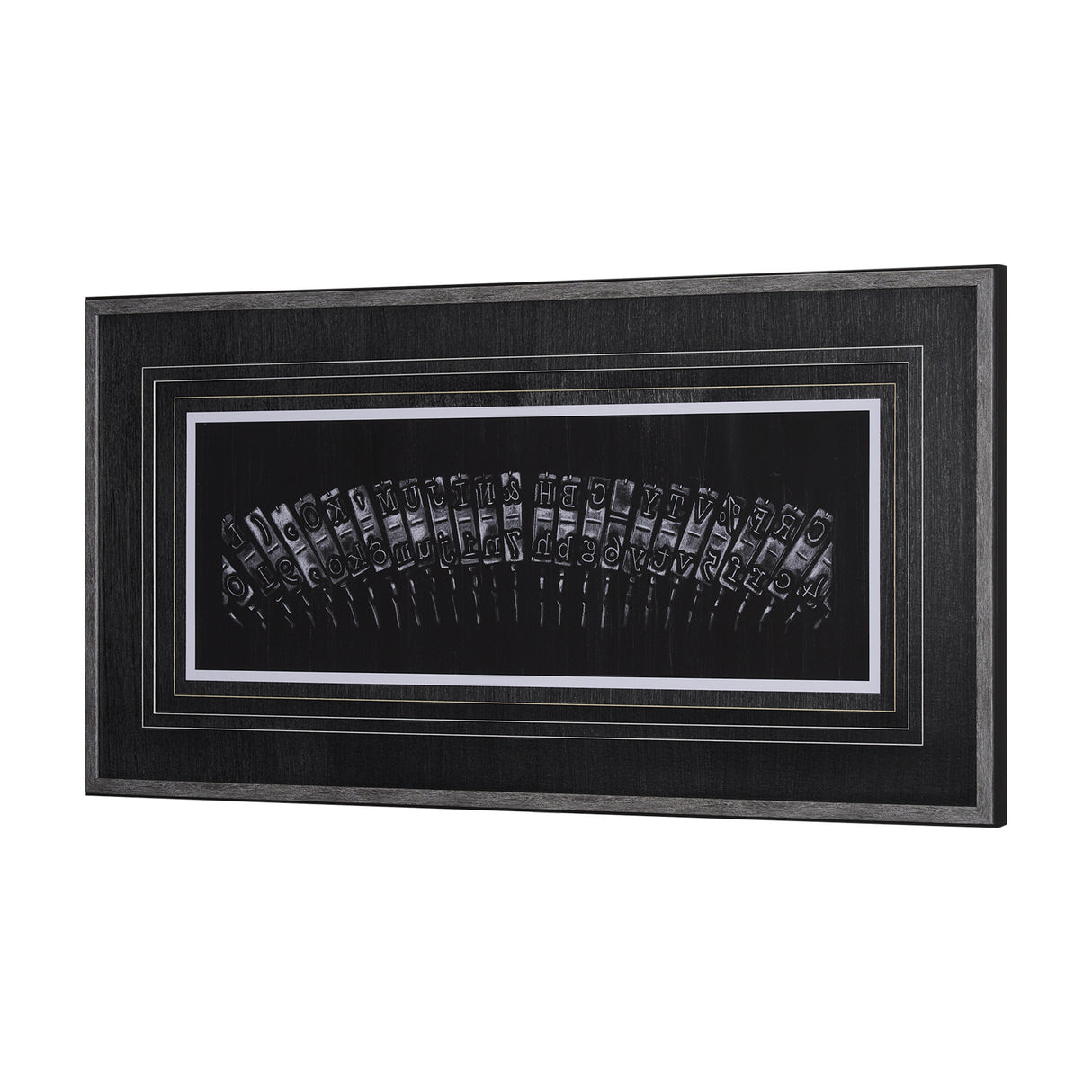 Antique Typewriter Bars by Ethan Harper Hand Embellished Textured Framed Photo Art Print Matted unde from Mercana - Luna Furniture