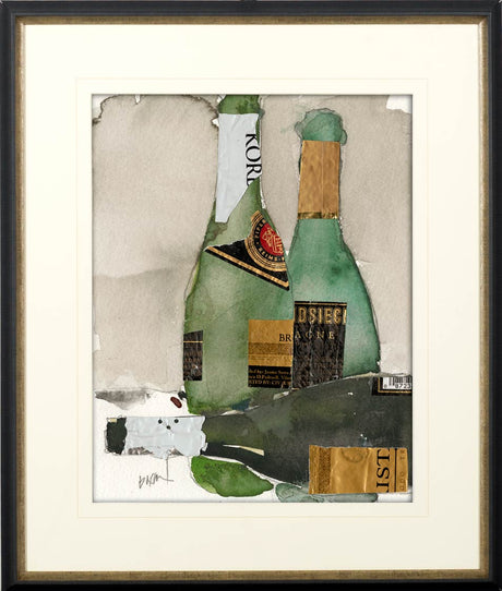 After the Bubbly II by Samuel Dixon a Hand Embellished Textured Framed Art Print Matted under Glass from Mercana - Luna Furniture