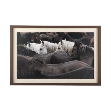 Custom White Horses (MC) by PH Burchett a Hand Embelished Textured Framed Photo Art Decograph from Mercana - Luna Furniture