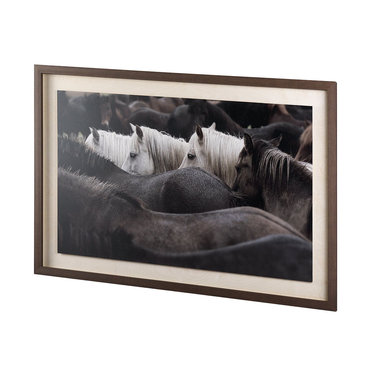 Custom White Horses (MC) by PH Burchett a Hand Embelished Textured Framed Photo Art Decograph from Mercana - Luna Furniture