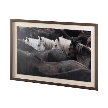 Custom White Horses (MC) by PH Burchett a Hand Embelished Textured Framed Photo Art Decograph from Mercana - Luna Furniture