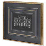 Vintage Facade Blueprint I by H. Hulsburgh a Framed Art Print Matted under Glass from Mercana - Luna Furniture