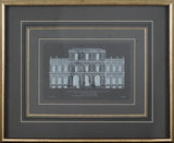 Vintage Facade Blueprint I by H. Hulsburgh a Framed Art Print Matted under Glass from Mercana - Luna Furniture