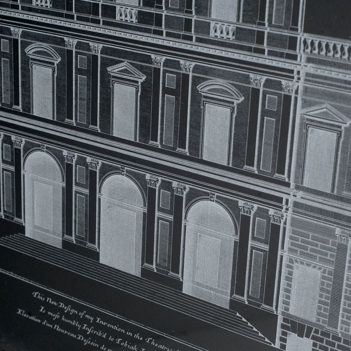 Vintage Facade Blueprint I by H. Hulsburgh a Framed Art Print Matted under Glass from Mercana - Luna Furniture
