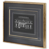 Vintage Facade Blueprint II by H. Hulsburgh a Framed Art Print Matted under Glass from Mercana - Luna Furniture