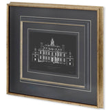 Vintage Facade Blueprint III by H. Hulsburgh a Framed Art Print Matted under Glass from Mercana - Luna Furniture