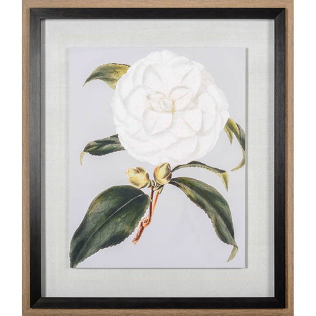 Camellia Japonica I by Vision Studio a Hand Embellished Textured Framed Art Print Matted under Glass from Mercana - Luna Furniture