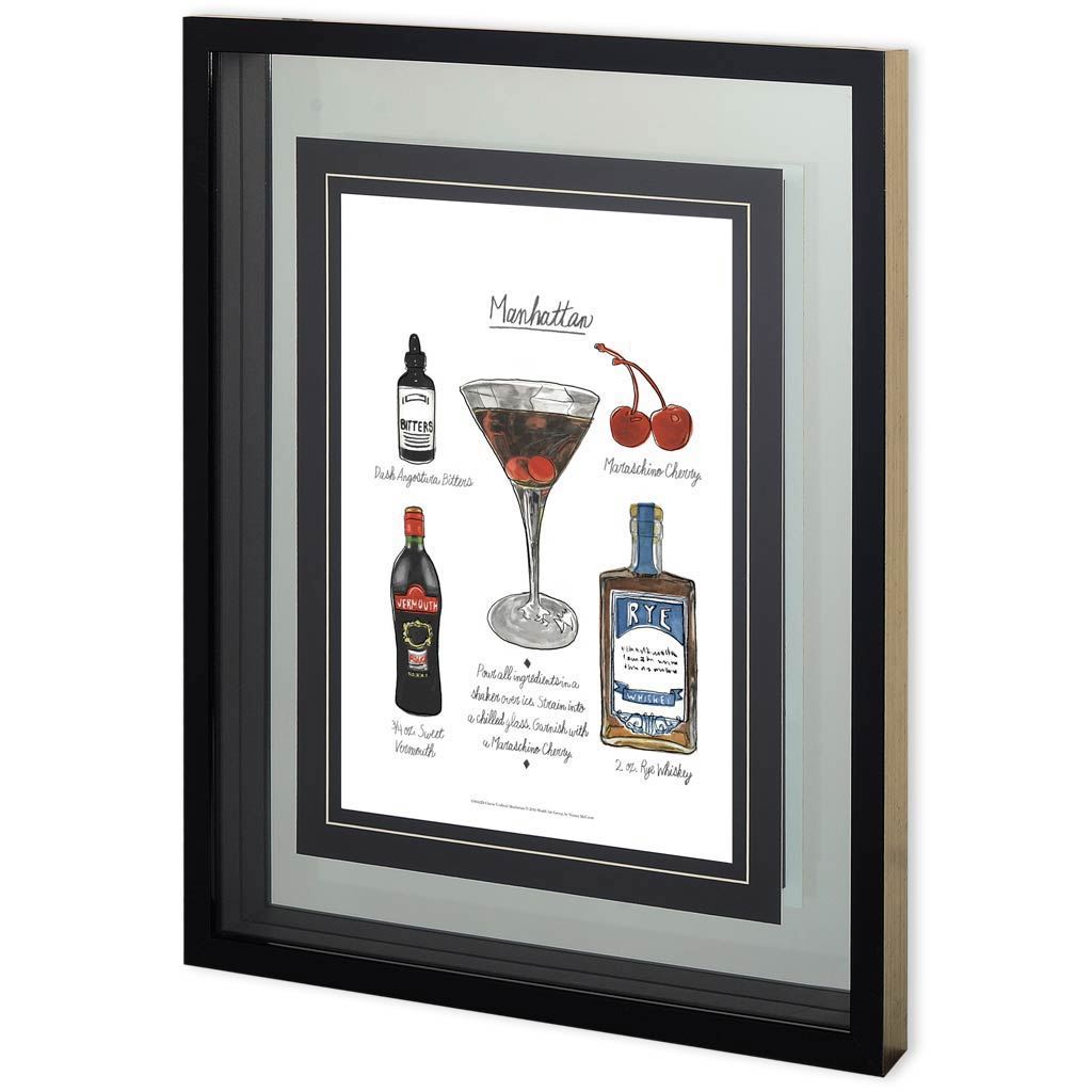 Classic Cocktail - Manhattan by Mercana Studio a Framed Art Print Matted under Glass from Mercana - Luna Furniture