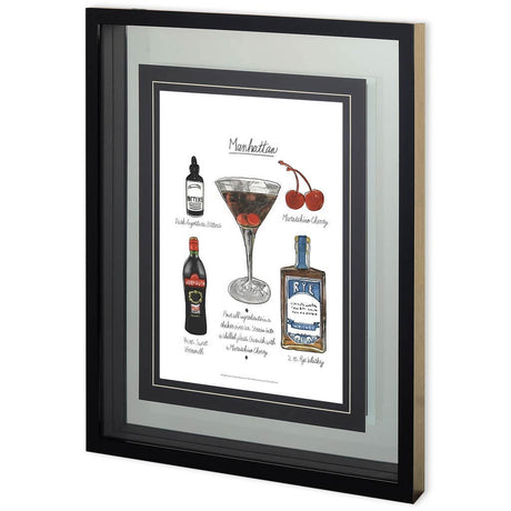 Classic Cocktail - Manhattan by Mercana Studio a Framed Art Print Matted under Glass from Mercana - Luna Furniture
