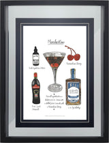 Classic Cocktail - Manhattan by Mercana Studio a Framed Art Print Matted under Glass from Mercana - Luna Furniture