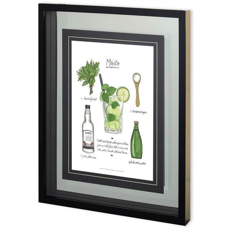 Classic Cocktail - Mojito by Naomi McCavitt a Framed Art Print Matted under Glass from Mercana - Luna Furniture