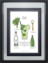 Classic Cocktail - Mojito by Naomi McCavitt a Framed Art Print Matted under Glass from Mercana - Luna Furniture
