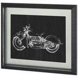 UA CH Motorcycle Graphic I by Megan Meagher Hand Embellished Framed Art Print Matted under Glass from Mercana - Luna Furniture