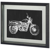UA CH Motorcycle Graphic II by Megan Meagher Hand Embellished Framed Art Print Matted under Glass from Mercana - Luna Furniture