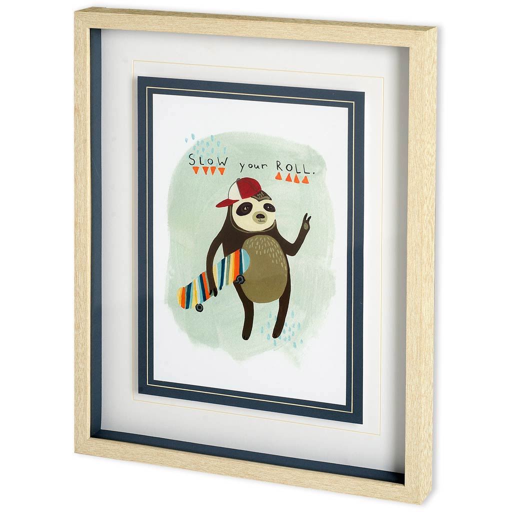 Hipster Sloth I by June Erica Vess a Framed Art Print Matted under Glass from Mercana - Luna Furniture