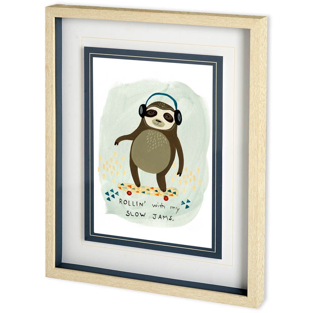 Hipster Sloth II by June Erica Vess a Framed Art Print Matted under Glass from Mercana - Luna Furniture