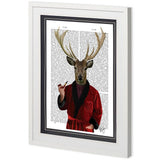 Custom Deer in Smoking Jacket by Fab Funky a Framed Art Print Matted under Glass from Mercana - Luna Furniture