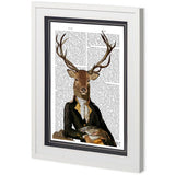 Custom Deer in Chair by Fab Funky a Framed Art Print Matted under Glass from Mercana - Luna Furniture
