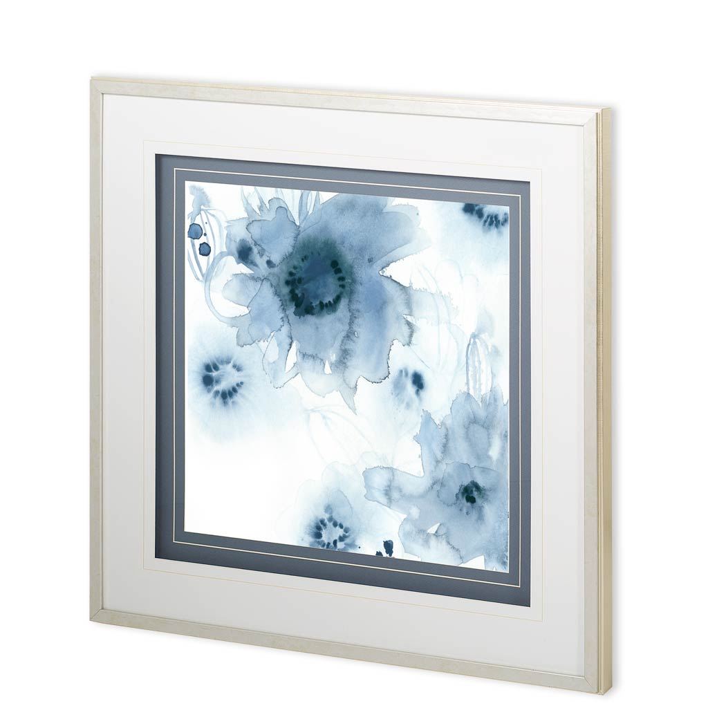 Custom Aquatic Indigo I by June Erica Vess Hand Embellished Framed Art Print Matted under Glass from Mercana - Luna Furniture