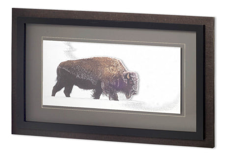 Across The Snowfield by Wink Gaines a Hand Embellished Textured Framed Art Photo Matted under Glass from Mercana - Luna Furniture