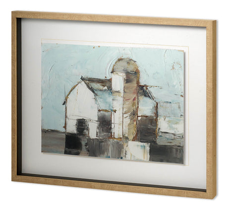 Barn & Silo I by Ethan Harper a Hand Embellished Textured Framed Art Print Matted under Glass from Mercana - Luna Furniture