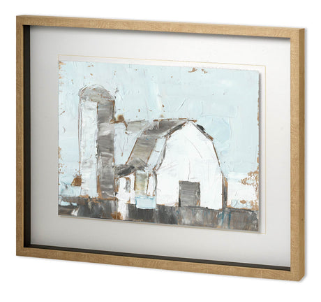 Barn & Silo II by Ethan Harper a Hand Embellished Textured Framed Art Print Matted under Glass from Mercana - Luna Furniture