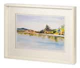 Lakeside Reflections by Lora Gold a Hand Embellished Textured Framed Art Print Matted under Glass from Mercana - Luna Furniture