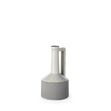 Burton 10.2H Small Two Tone Gray Ceramic Jug Vase from Mercana - Luna Furniture