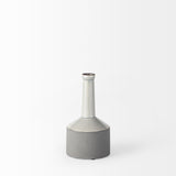 Burton 10.2H Small Two Tone Gray Ceramic Jug Vase from Mercana - Luna Furniture