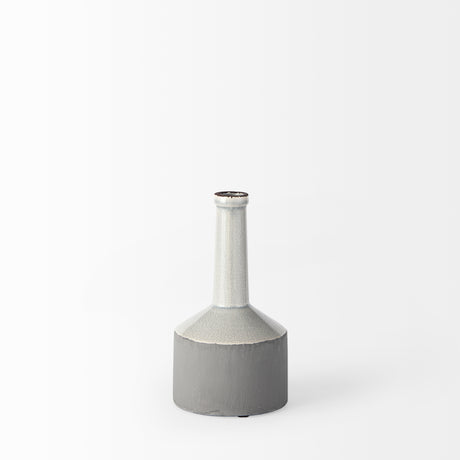Burton 10.2H Small Two Tone Gray Ceramic Jug Vase from Mercana - Luna Furniture