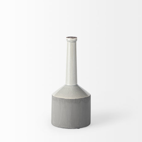 Burton 14.2H Medium Two Tone Gray Ceramic Jug Vase from Mercana - Luna Furniture