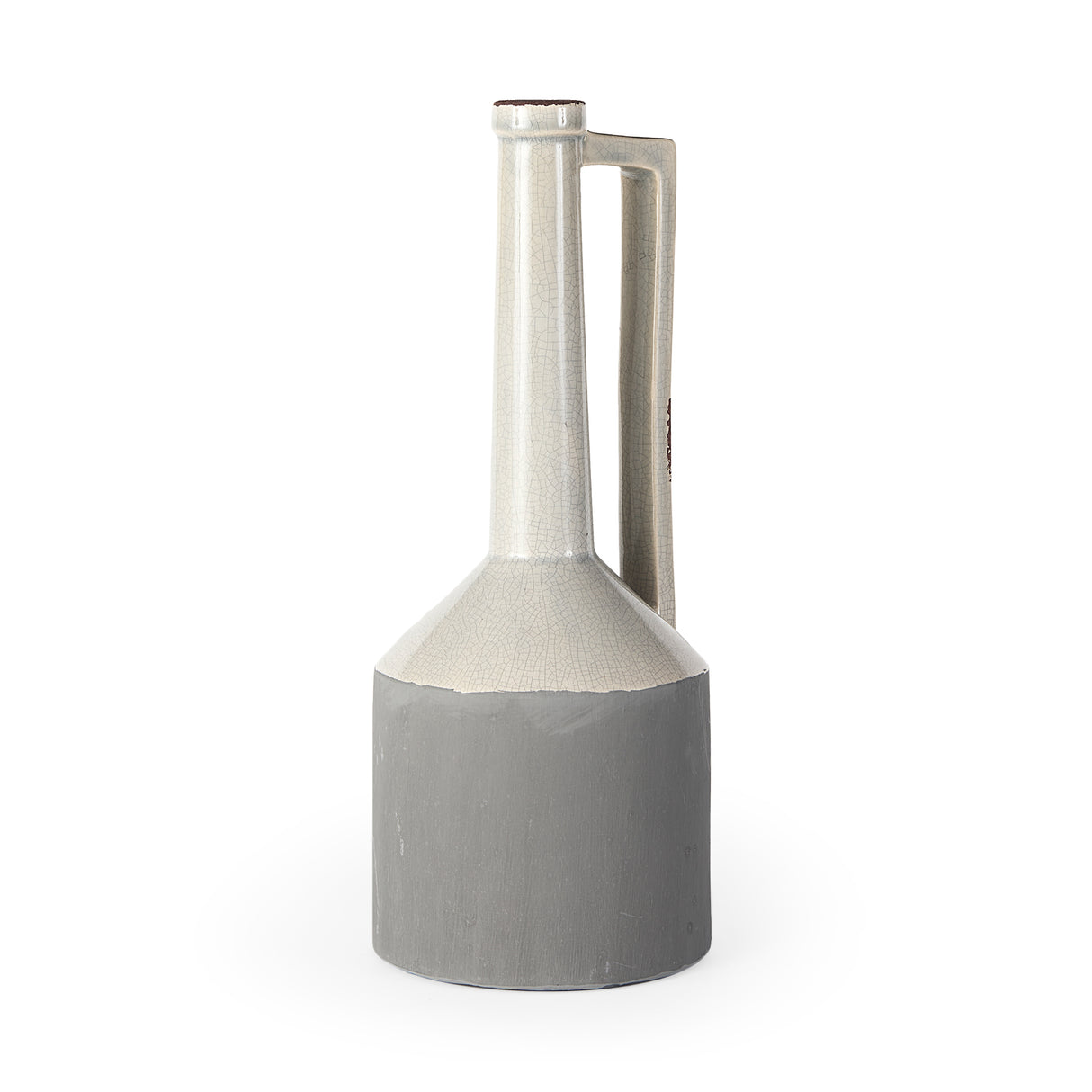 Burton 16.7H Large Two Tone Gray Ceramic Jug Vase from Mercana - Luna Furniture