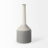 Burton 16.7H Large Two Tone Gray Ceramic Jug Vase from Mercana - Luna Furniture