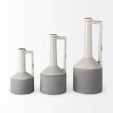 Burton 16.7H Large Two Tone Gray Ceramic Jug Vase from Mercana - Luna Furniture