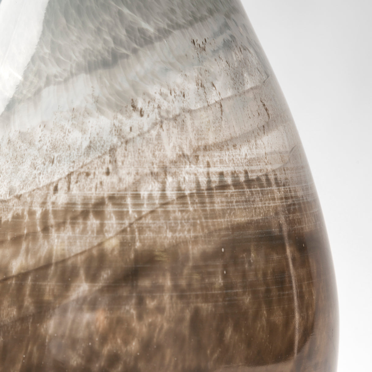 Erie II Tall Two Toned Sky Blue Dark Brown Blown Glass Vase from Mercana - Luna Furniture