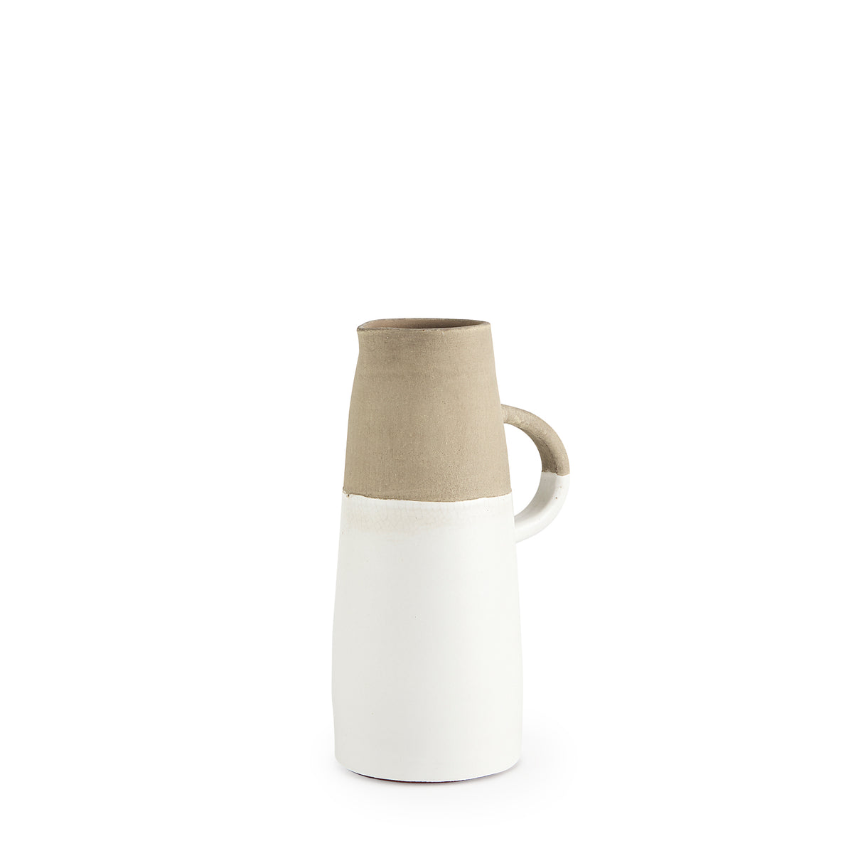 Garand Small 13H Two-Toned White Natural Ceramic Jug from Mercana - Luna Furniture