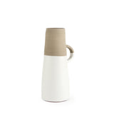 Garand Medium 15H Two-Toned White Natural Ceramic Jug from Mercana - Luna Furniture
