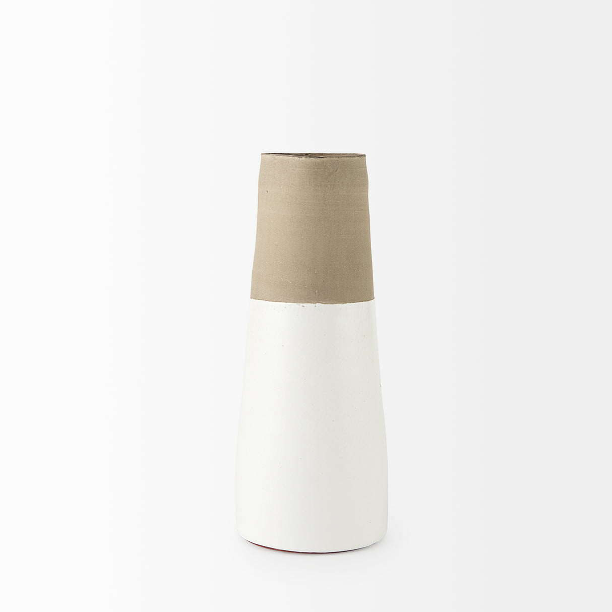 Garand Medium 15H Two-Toned White Natural Ceramic Jug from Mercana - Luna Furniture