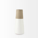 Garand Medium 15H Two-Toned White Natural Ceramic Jug from Mercana - Luna Furniture