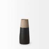 Garand Small 13H Two-Toned Black/Natural Ceramic Jug from Mercana - Luna Furniture
